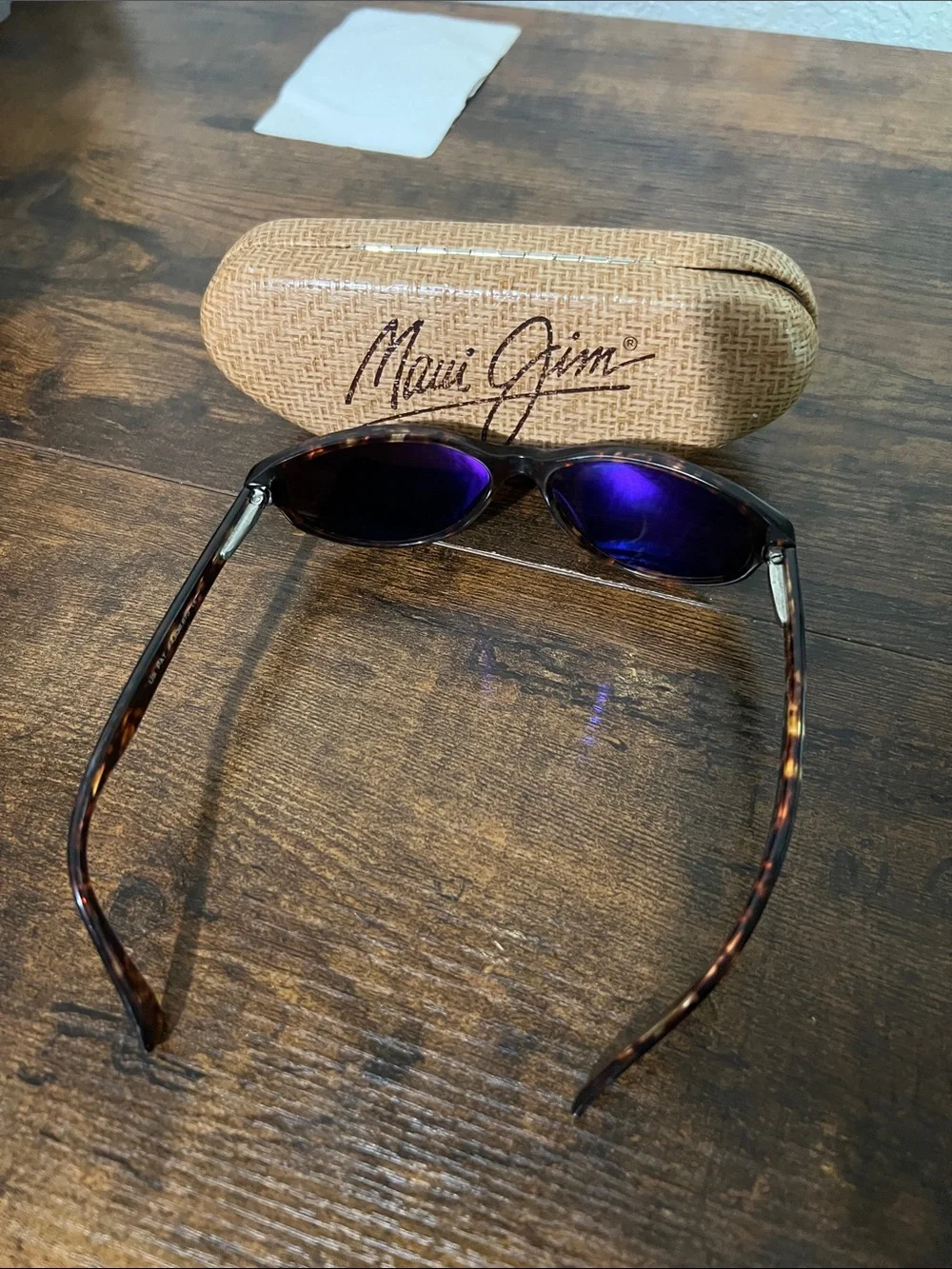 Rare Maui Jim Tortoise Frame Sunglasses with Dark Brown Lenses made in Japan